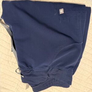 Navy Scrub Top with Cross Logo